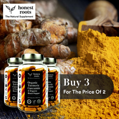 Organic Turmeric with Black Pepper - 6 Months Supply (3 bottles for the price of 2!)