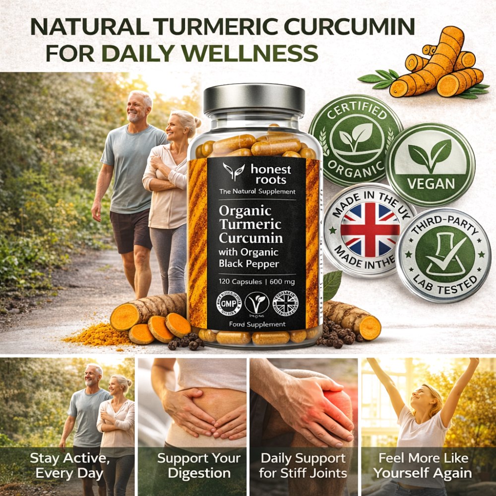 Certified Organic Turmeric with Black Pepper | 600mg Capsules - 2 Months Supply