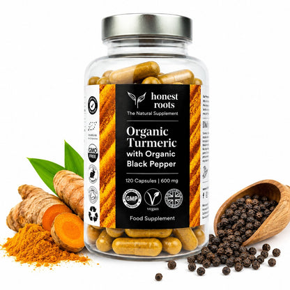 Certified Organic Turmeric with Black Pepper | 600mg Capsules - 2 Months Supply