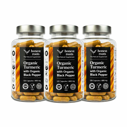 Organic Turmeric with Black Pepper - 6 Months Supply (3 bottles for the price of 2!)