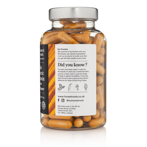 Organic Turmeric Curcumin Supplement with Bioperine -  120 Capsules